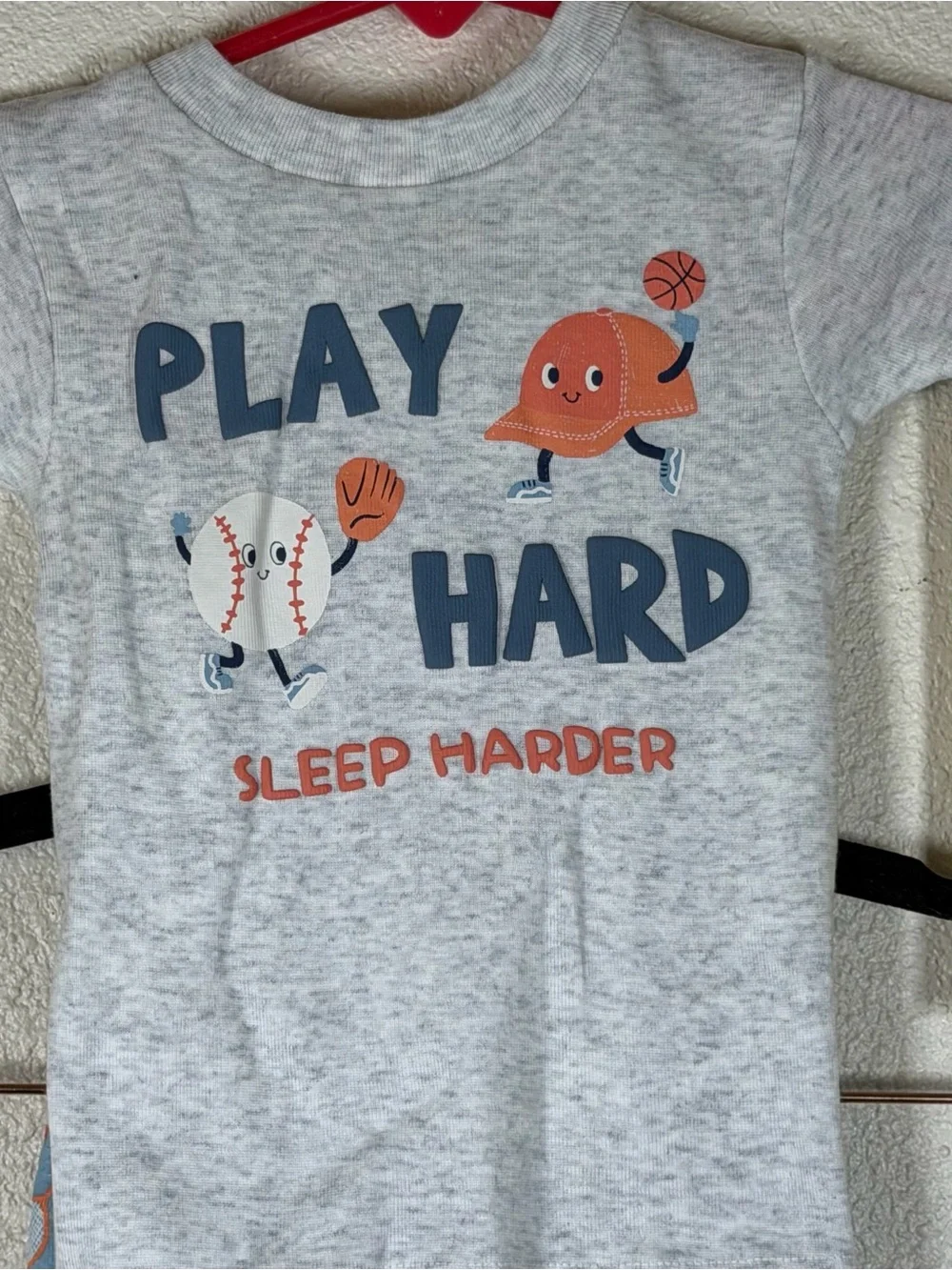 NWT Carters 12m Boys 3 Piece Sports Theme Pajama Set Comfy Lightweight Cozy Nap
